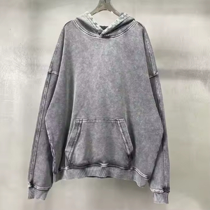 เสื้อมีฮู้ดฟอกสีแนววินเทจสำหรับผู้ชายเสื้อผ้าแนวสตรีทโอเวอร์ไซส์ผ้าคอตตอน100% ไซส์ใหญ่พิเศษเสื้อฮู้ดพืชล้างเปล่าสำหรับผู้ชายสินค้าดรอปชิป - Product Image 2