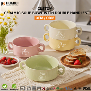 ชามเซรามิกใส่ก๋วยเตี๋ยวหัวหอมแบบฝรั่งเศสพร้อมที่จับคู่เป็นมิตรกับสิ่งแวดล้อมไมโครเวฟสีขาวออกแบบได้ตามที่ต้องการ - Product Image 4