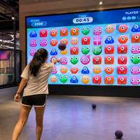 Mur de balles interactif avec jeu de projection et de lancer Match 3, équipement sportif pour parcs de trampolines, événements intérieurs et location, en métal