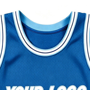 Maillots de basket-ball Healy à col rond, bleu clair, 100% polyester, sans manches, haut de sport pour jeunes, maillot de basket-ball pour hommes pour l'entraînement - Product Image 3