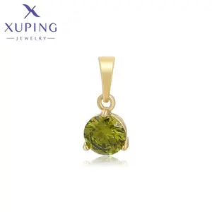 X000836645 XUPING joyería minimalista verde oliva circón colgante oro 14K chapado cobre joyería colgantes clásicos para collar
