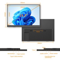 Monitor Portátil 13 13.3 FHD IPS HDR Doble USB-C HD para Laptop, Viajes de Negocios, Teléfono, Segunda Pantalla, OEM, ODM, Fábrica