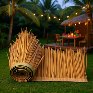 Falda para Tiki Hut de 1.3 x 32.8 pies, hierba artificial de paja impermeable para decoración de fiestas al aire libre con temática de pato para palapa - Product Image 2