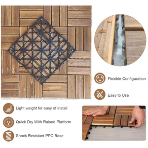 Muestra Gratuita de Baldosas de Madera Carbonizada para Terraza, Interconectables, para Exteriores e Interiores, 30 x 30 cm - Product Image 3