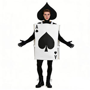 Ensemble de jeu de rôle As de Pique - <span class=keywords><strong>Déguisement</strong></span> de <span class=keywords><strong>carte</strong></span> pour couple, costume de fête sur le thème d'Alice - Product Image 6