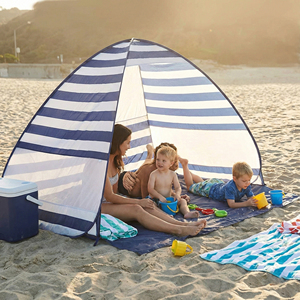 เต็นท์ชายหาด Nissi Custom Logo POP แบบพับได้ โครงสร้างห้องนอนเดียว ป้องกันแสงแดด แบบเสาไฟเบอร์กลาส ขนาด 1000-1500 มม. - Product Image 1