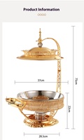 304 Edelstahl Dampf-Wärmeisolierung 8L Kapazität Speisenwärmer für Hochzeits-Catering Buffet-Service Gold