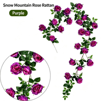 Guirlande de roses artificielles en soie, faite à la main semi-automatiquement, pour décoration de balcon, intérieur, plafond et climatisation