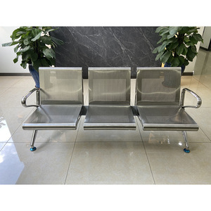 Prosperous <b>Seat</b> Stainless Steel Three Seater <b>Bench</b> WZ3003 With Armrests For Airport Hospital Waiting Areas - Product Image 2