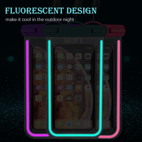 Étui de téléphone portable étanche en PVC lumineux personnalisé avec logo, sacs de téléphone résistants à l'eau en gros