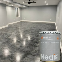 Revêtement de sol époxy auto-nivelant effet marbre, peinture intérieure pour sols en béton liquide coloré, application par pulvérisation