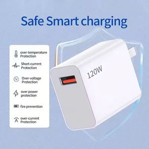 สินค้าใหม่ ที่ชาร์จเร็ว 120W หัวปลั๊กแบบ US/EU สาย Type C 6A สายดาต้า สายชาร์จ USB สำหรับสมาร์ทโฟน - Product Image 3