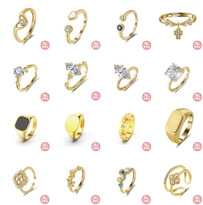 Anello Personalizzato OEM ODM Placcato Oro Rosa 18k 14k <span class=keywords><strong>Nero</strong></span> Rodio <span class=keywords><strong>Argento</strong></span> 925 Oro Massiccio Rame Acciaio Inossidabile - Product Image 4