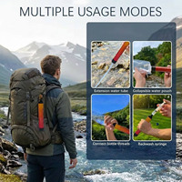 Paille filtrante à eau personnelle sans BPA, conforme aux normes FDA, 0,01 micron, pour situations d'urgence, randonnée, camping, backpacking, survie