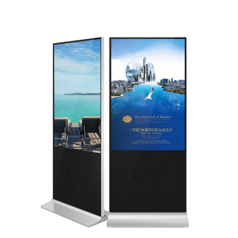 Custom Size LCD Indoor Commercial Display SDK Advertising Player Double Sided Outdoor HD Floor Stand Advertise Screen