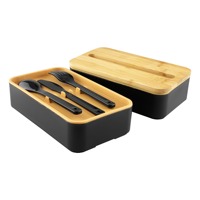Lonchera Bento Apilable con Logotipo Personalizado, Contenedor de Alimentos de Plástico Reciclado con Tapa con Soporte para Teléfono de Bambú, para Regalos de Bienvenida para Empleados