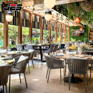 ชุดโต๊ะเก้าอี้อลูมิเ<span class=keywords><strong>น</strong></span>ียมสำหรับใช้งา<span class=keywords><strong>น</strong></span>กลางแจ้ง J2S รุ่นโมเดิร์น พร้อมเบาะสีขาว สำหรับโครงการร้า<span class=keywords><strong>น</strong></span>อาหารหรือระเบียง - Product Image 2