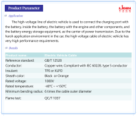 Cable de Alta Tensión de Cobre Trenzado de Alta Calidad para Vehículos Eléctricos, 10 AWG, 1000V, Aislamiento XLPO/TPE, Cables de Conexión Interna para Automóviles