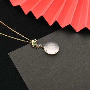 Collar de Jadeíta Natural de Grado Hielo con Forma de Calabaza, Diseño Exquisito de Alta Gama Qingyabailu Feicui, con Oro K, Clásico para Aniversario - Product Image 4