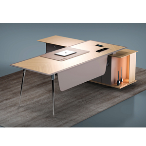 Luxury Executive Office <b>Desk</b> Wooden Boss <b>Desk</b> with Extendable and Convertible Design Features - Product Image 1