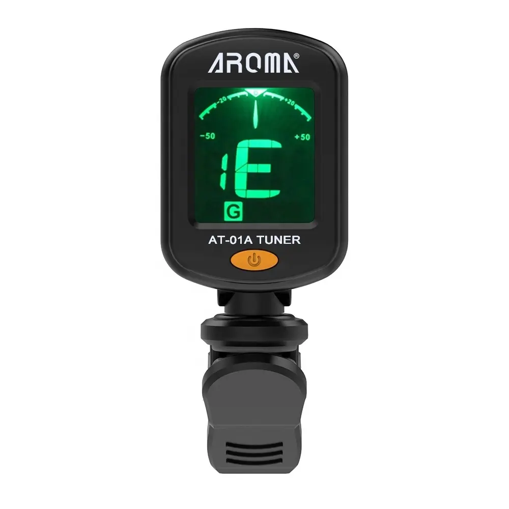 AROMA AT-01A Guitar Tuner Rotatable Clip-on Tuner LCD Display for Chromatic Acoustic Guitar Bass Ukulele Guitar Parts