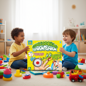 Jeu de société Coccodrillo Gnam Gnam pour 2 à 4 joueurs, à partir de 3 ans, jeu de doigts crocodile coloré - Product Image 3
