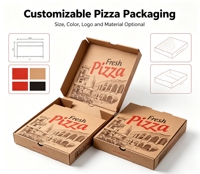 Boîte à pizza en carton ondulé personnalisée, emballage alimentaire en kraft, style avion, conteneur jetable à emporter, livraison de restaurant
