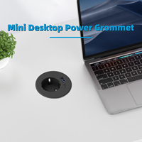 Factory Black Build EU Tisch Runde Buchse Eingebaute Buchse mit USB C PD20W 6.56FT Elektrokabel Tülle Steckdose