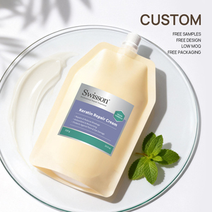 Crème réparatrice à la kératine en gros, après-shampoing nourrissant pour <span class=keywords><strong>cheveux</strong></span> abîmés, traitement professionnel en salon, marque privée - Product Image 1