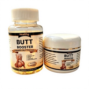 Ensemble de capsules naturelles d'amélioration des hanches et de crème raffermissante-Supplément d'agrandissement des fesses à base de plantes + crème de massage liftante pour femmes Bod - Product Image 1