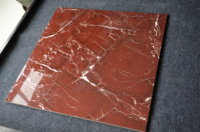 600x600mm Appartement Hall Salon Résistant À L'eau Poli Carrelage En Porcelaine Émaillée Aspect Marbre Rouge Carreaux De Sol En Céramique