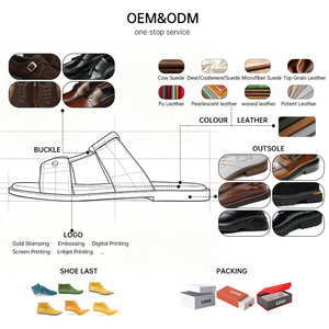 Luxury Designer Resort Slippers Premium Animal Embossed Cow Leather Two Strap Slides Men's Sandals Soft Waterproof Summer - Product Image 3