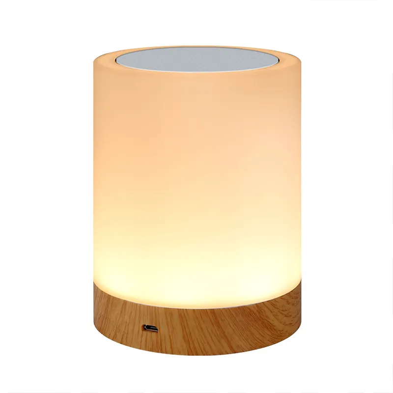 The new dimmable LED colorful creative wood grain atmosphere light touch pat light rechargeable night light bedside table lamp