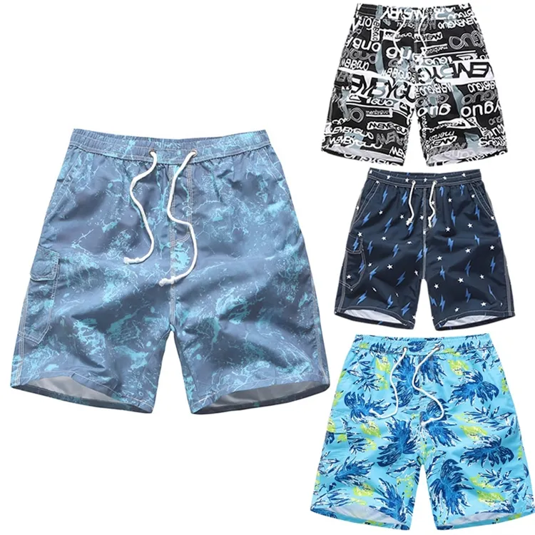 Pantalones cortos de secado rápido para hombre, bañadores de playa, estampados por sublimación, de fábrica