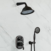 Smesbeelee système de douche, en Bronze frotté à l'huile, 3 fonctions, corps de Valve In-mur, ensemble de robinets de douche
