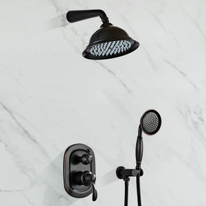 Smesbeelee système de douche, en Bronze frotté à l'huile, <span class=keywords><strong>3</strong></span> fonctions, <span class=keywords><strong>corps</strong></span> de Valve In-mur, ensemble de robinets de douche - Product Image 6
