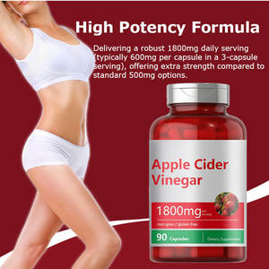 Capsules de Vinaigre de Cidre de Pomme Bio 1800mg avec la Mère - Complément Détox et Nettoyant Végétalien Non-OGM pour le Soutien Immunitaire - Product Image 5