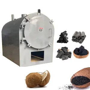 Hardwood Log Carbonizing Furnace Horizontal Airflow Biochar Kiln For Charcoal BBQ Briquette Carbonizer