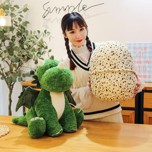 Mainan mewah dinosaurus 2 In 1 mainan hewan boneka telur naga untuk anak laki-laki mainan telur Pterosaur lembut bersembunyi dalam telur untuk hadiah anak-anak - Product Image 5