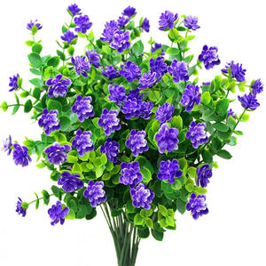 N-0054 de plástico para plantas colgantes, plantas artificiales resistentes a los rayos UV, color amarillo, Morado, 9 Uds. - Product Image 1