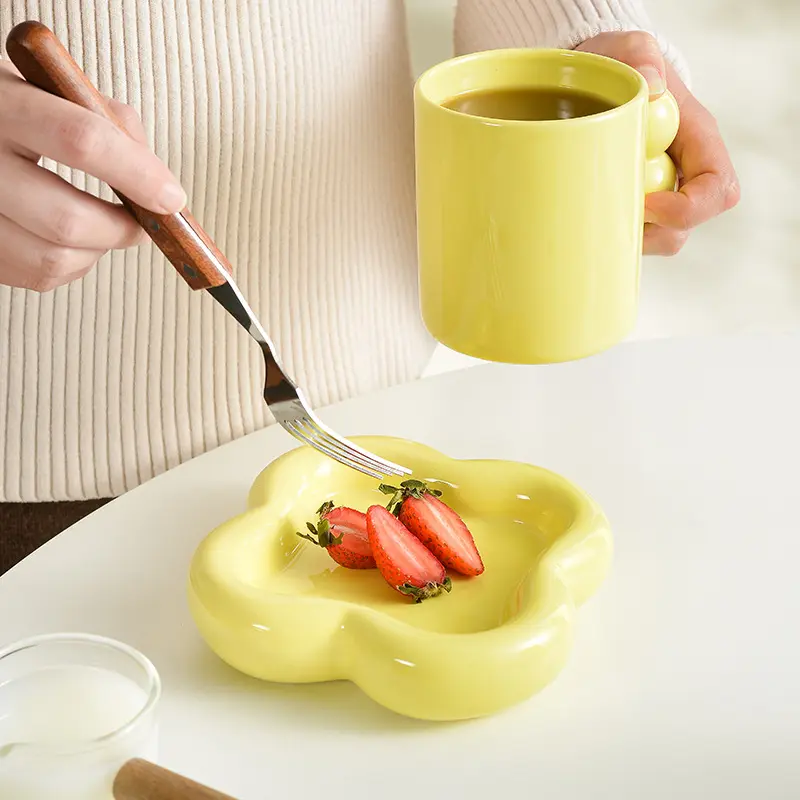 Lelyi INS Nordic новая облачная керамическая кружка, жирная тарелка для завтрака, кофейная чашка, помидоры на палочках, Офисная чашка, оптовая продажа