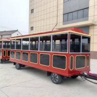 Fabricant professionnel de trains électriques touristiques confortables entièrement fermés à 46 places avec grandes fenêtres pour les visiteurs