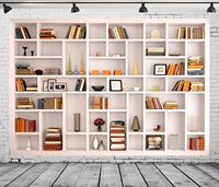 Rak buku kain putih fotografi latar belakang Modern rak buku kantor latar belakang cocok untuk kantor rumah