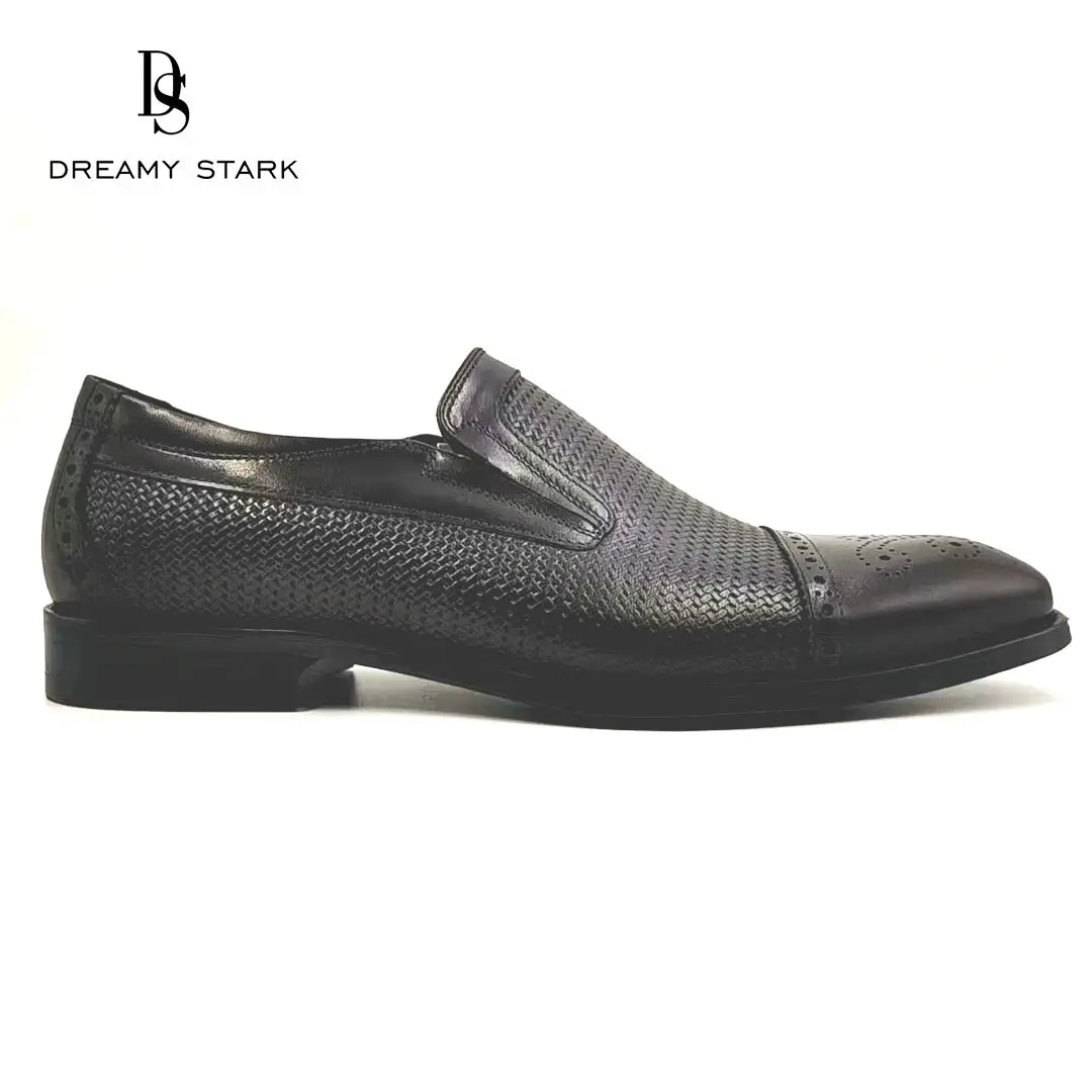Dreamy Stark New design of high quality black leather brown lace walking style casual shoe Men dress shoe