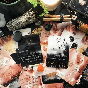 Venta al por mayor de naipes negros de afirmación personalizados, sobre de relajación grande, papel de nacimiento para el año, cartas de afirmación de nacimiento - Product Image 2