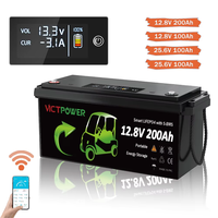 Paket Baterai VICTPOWER LiFePO4 25.6V 100Ah dengan S-BMS LCD Bersertifikasi CE/FCC - Suhu Operasi -20C hingga 60C untuk Mobil Golf
