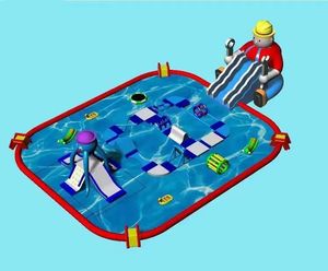 Sıcak satış 2023 açık ticari şişme su parkı yetişkin çocuklar için büyük havuz ile şişme su kaydırağı - Product Image 2