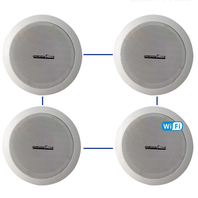 WF680 6'' Big Output Power Stereo Sound Controller Ceiling Mount WIFI Active Speakers
