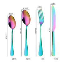 Ensemble de couverts en acier inoxydable finition miroir, couteau, fourchette, cuillère, cuillère à café pour la maison, la cuisine et les restaurants