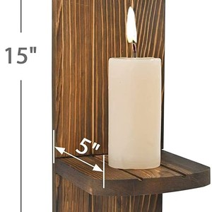 <b>Wooden</b> Wall Mounted Candle Holder <b>Rustic</b> Style Rectangle Living Room Decoration Shelf For Candle Or Plant - Product Image 5